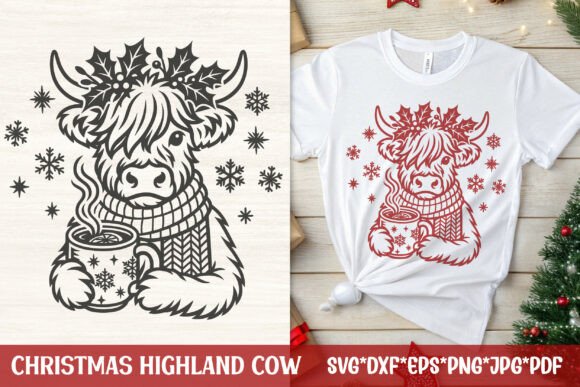 A Festive Cow SVG Graphic for Crafting Christmas Magic