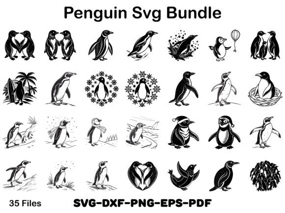 A Penguin SVG Bundle for Graphics and Crafts in Local Business Branding