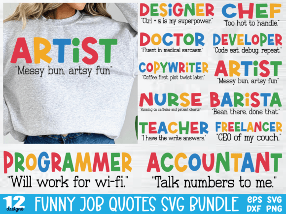 Beyond the Download: A Designer's Take on Funny Job Quotes SVG Bundle