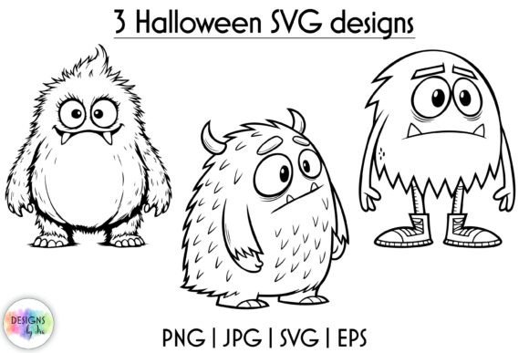 Cute Monster Graphics for Halloween Craft Blogs & Design Projects