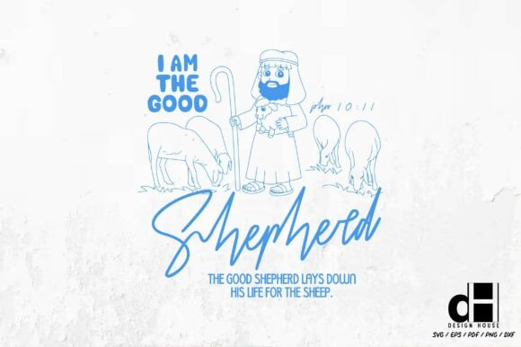 The Shepherd Design: A Hand-Drawn Asset for Crafts & Graphics